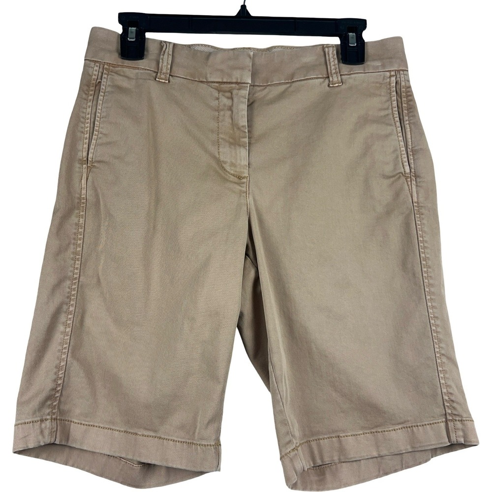 J. Crew Chino Bermuda Shorts Womens 6 Tan Khaki Cotton Twill City Short - Picture 1 of 7